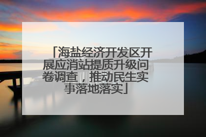 海盐经济开发区开展应消站提质升级问卷调查，推动民生实事落地落实