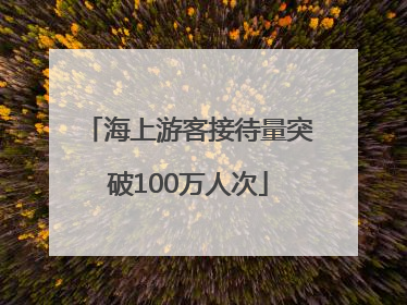 海上游客接待量突破100万人次