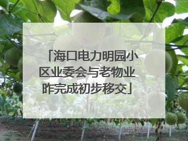 海口电力明园小区业委会与老物业昨完成初步移交