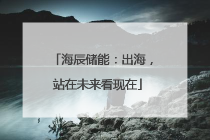 海辰储能：出海，站在未来看现在