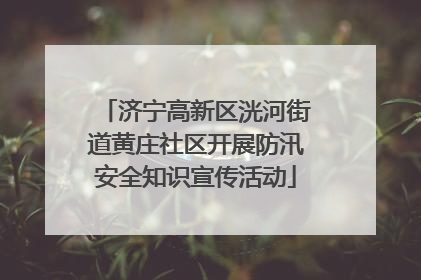 济宁高新区洸河街道黄庄社区开展防汛安全知识宣传活动