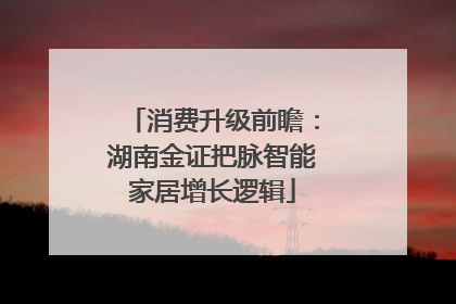 消费升级前瞻：湖南金证把脉智能家居增长逻辑