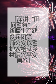 深耕“田间警务”，新疆生产建设兵团第二师公安以警护农绘就乡村振兴平安画卷