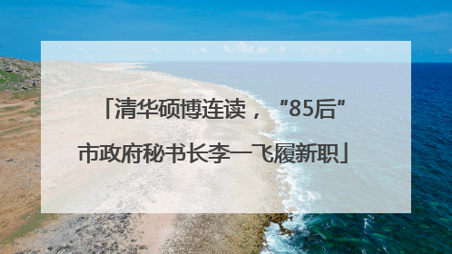 清华硕博连读，“85后”市政府秘书长李一飞履新职