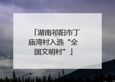 湖南祁阳市丁庙湾村入选“全国文明村”