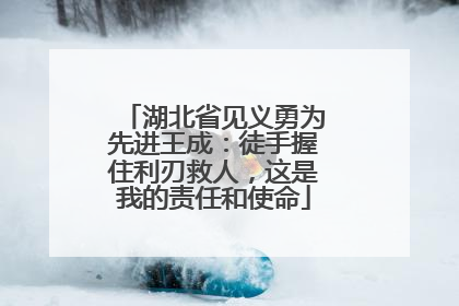 湖北省见义勇为先进王成：徒手握住利刃救人，这是我的责任和使命
