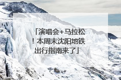 演唱会+马拉松！本周末沈阳地铁出行指南来了