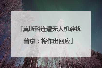 莫斯科连遭无人机袭扰 普京：将作出回应