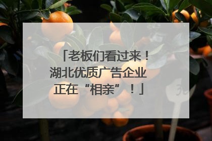 老板们看过来！湖北优质广告企业正在“相亲”！