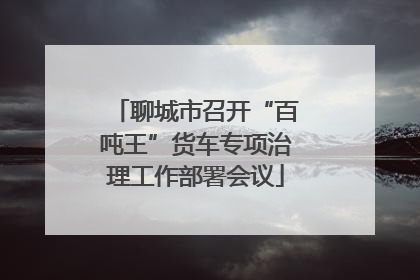 聊城市召开“百吨王”货车专项治理工作部署会议