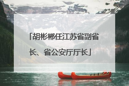 胡彬郴任江苏省副省长、省公安厅厅长