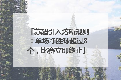 苏超引入熔断规则：单场净胜球超过8个，比赛立即终止