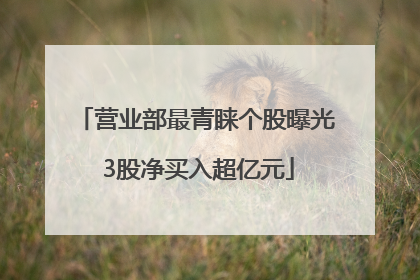 营业部最青睐个股曝光 3股净买入超亿元