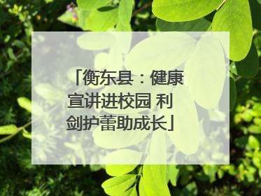衡东县：健康宣讲进校园 利剑护蕾助成长