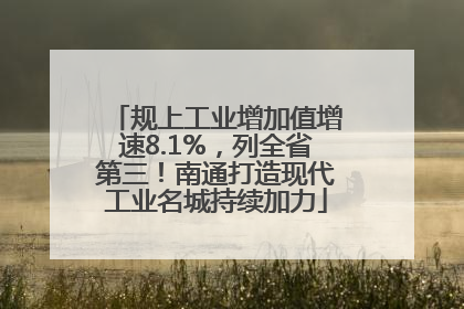 规上工业增加值增速8.1%，列全省第三！南通打造现代工业名城持续加力