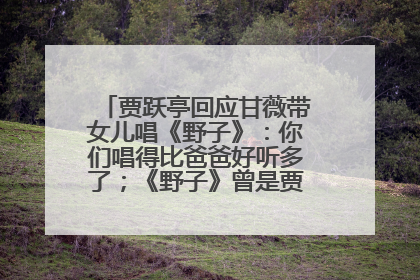 贾跃亭回应甘薇带女儿唱《野子》：你们唱得比爸爸好听多了；《野子》曾是贾跃亭“代表作”