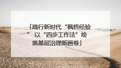 践行新时代“枫桥经验” 以“四步工作法”绘就基层治理新画卷
