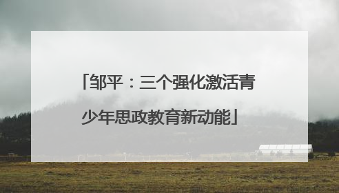 邹平：三个强化激活青少年思政教育新动能