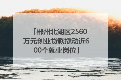 郴州北湖区2560万元创业贷款撬动近600个就业岗位