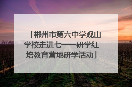 郴州市第六中学观山学校走进七一一研学红培教育营地研学活动