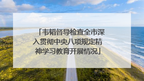 韦韬督导检查全市深入贯彻中央八项规定精神学习教育开展情况