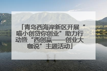 青岛西海岸新区开展“喵小创贷你创业”助力行动暨“西创赢——创业大咖说”主题活动