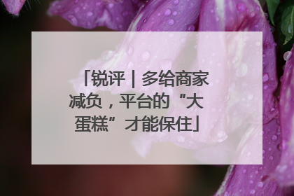 锐评｜多给商家减负，平台的“大蛋糕”才能保住