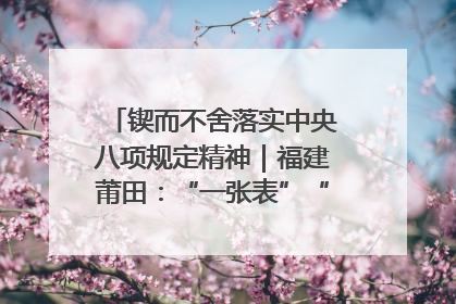 锲而不舍落实中央八项规定精神｜福建莆田：“一张表”“一张图”为基层减轻“数字负担”