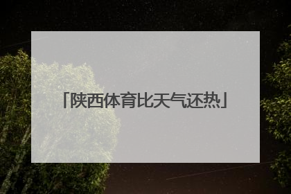 陕西体育比天气还热