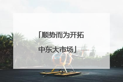 顺势而为开拓中东大市场
