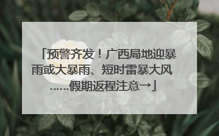 预警齐发！广西局地迎暴雨或大暴雨、短时雷暴大风……假期返程注意→