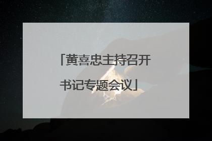 黄喜忠主持召开书记专题会议