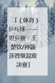 （体育）乒乓球——世乒赛：王楚钦/孙颖莎晋级混双决赛