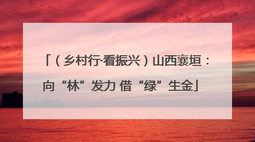（乡村行·看振兴）山西襄垣：向“林”发力 借“绿”生金
