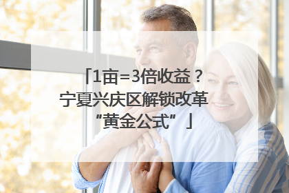 1亩=3倍收益？宁夏兴庆区解锁改革“黄金公式”