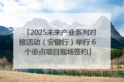 2025未来产业系列对接活动（安徽行）举行 6个重点项目现场签约