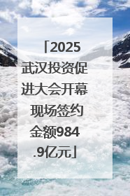2025武汉投资促进大会开幕 现场签约金额984.9亿元