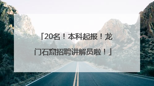 20名！本科起报！龙门石窟招聘讲解员啦！